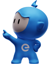 Mascot pointing at heading